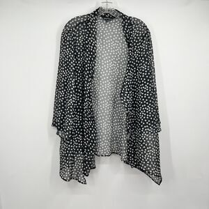 Slinky Brand Black White Polka Dot Sheer Coverup 1X Rockabilly Vacation Beach